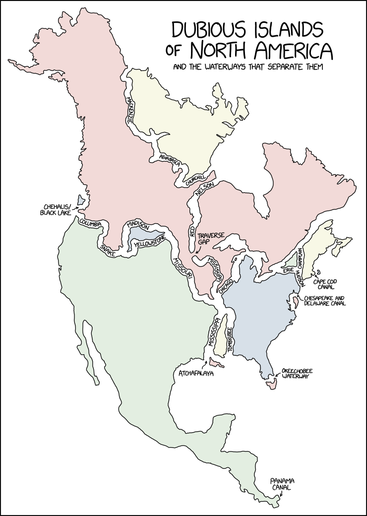 Dubious Islands, an xkcd comic